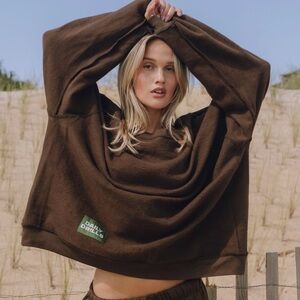 Daily Drills Oversized Chocolate Brown Short Pullover!